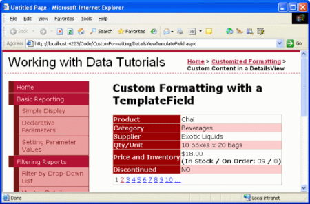 ASP.NET 2.0中的操作数据十三:在详细视图控件中使用模板字段