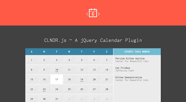 10个最适合开发者的jQuery日历插件