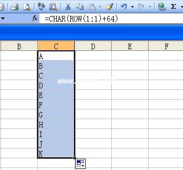Excel中快速输入连续的26个英文字母 三联