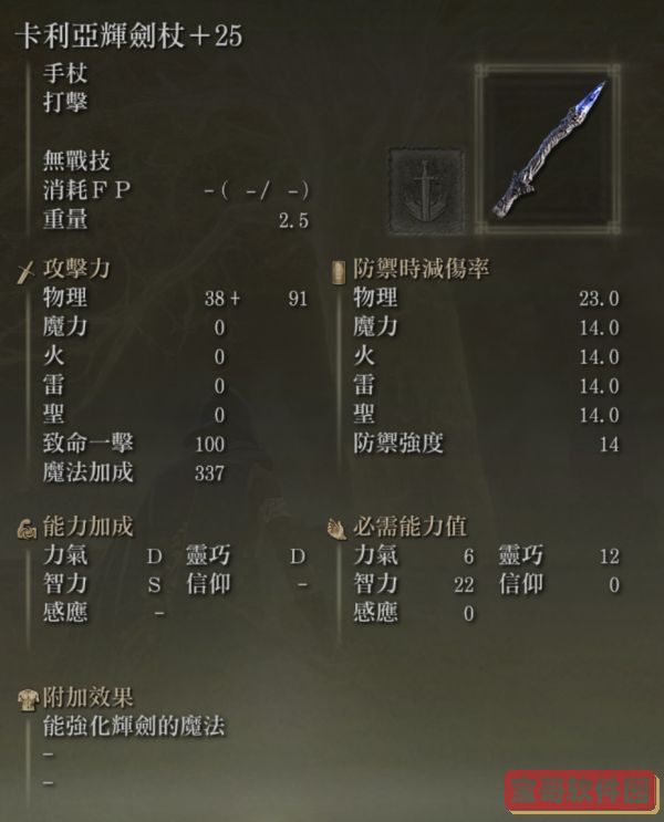 《艾尔登法环》各法杖满强化面板展示及强度一览