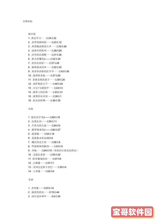 大航海时代4威力加强版宝物坐标详细攻略与收集信息图1