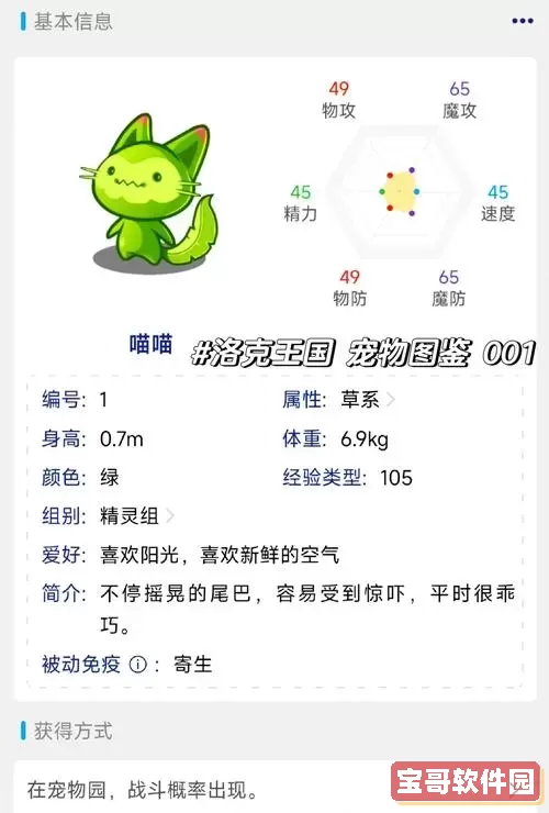 洛克王国喵喵宠物编号大全及特点解析图1