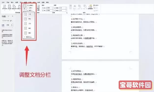 word如何设置一页两栏图1