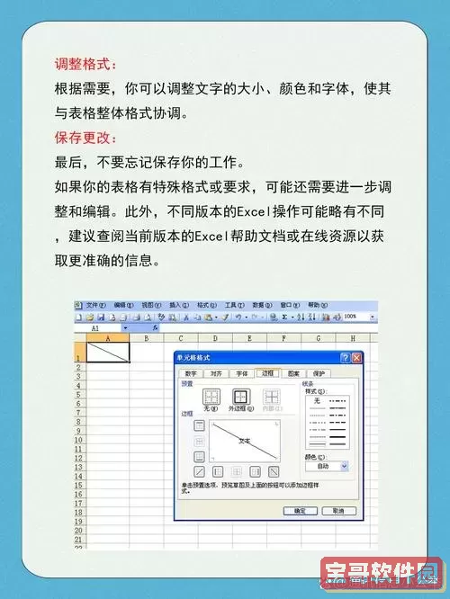 如何在Excel单元格中绘制斜线并添加文字的详细步骤图1