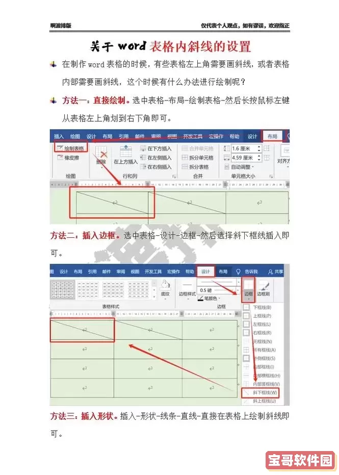 在Word表格斜线位置如何上下方输入文字技巧分享图1