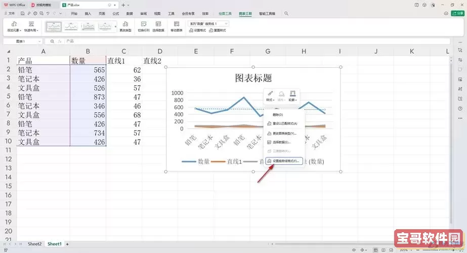 excel折线图怎么再添加一条线图2