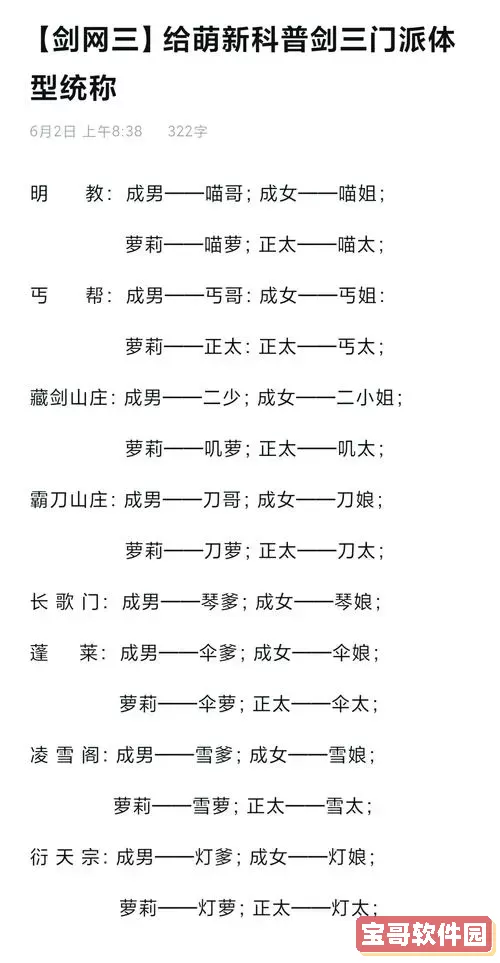 剑网三门派名字推荐大全｜热门剑网3门派名称精选指南图2