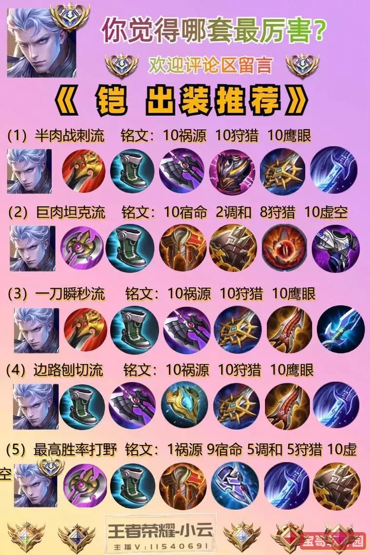 一刀流铠的铭文和出装图3