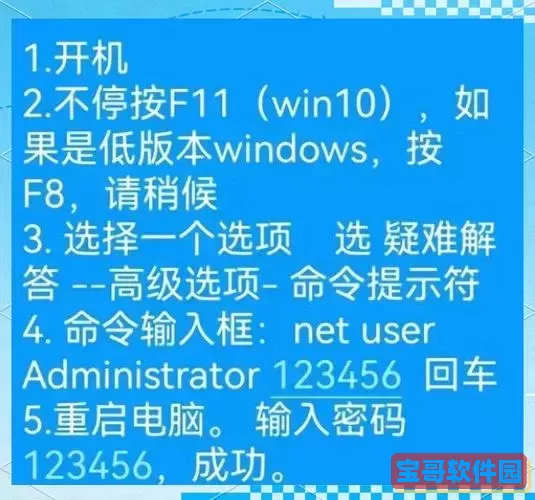 Win10系统修改开机密码详细步骤及常用命令教程图1