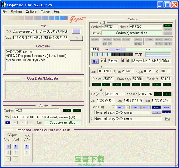 gspot编码检测器官方版下载V2.70