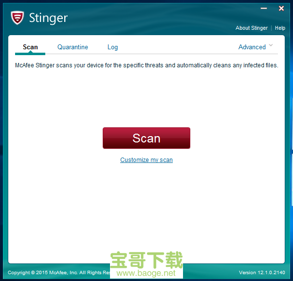McAfee AVERT Stinger正式版 v12.1.0.3296绿色中文版